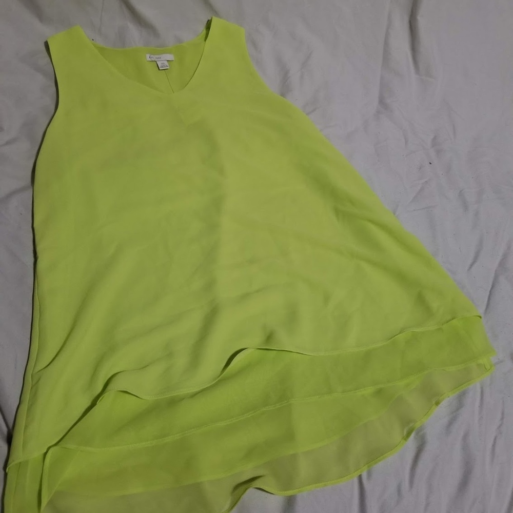 Neon yellow layered dress shirt size XS
